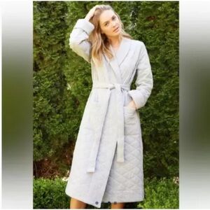 Lake Heather Gray Quilted Robe M